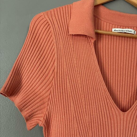 ABERCROMBIE & FITCH Ribbed Polo Dress Golf Tenniscore Preppy Sweater Dress sz M - Picture 9 of 15